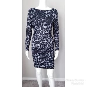 NWT PHILOSOPHY faux wrap leopard print dress